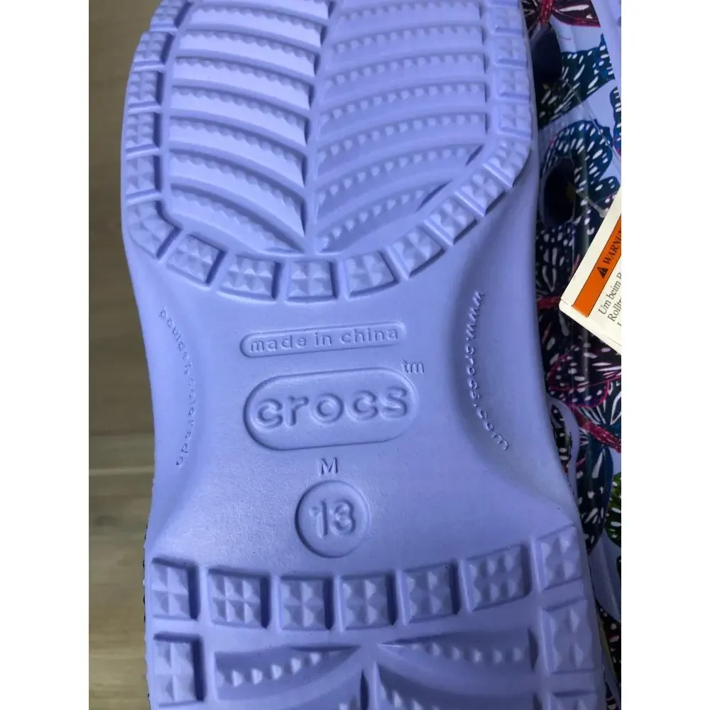 Crocs Classic Butterfly Purple Clog Men's Size 13 208257-5Q7 NWT